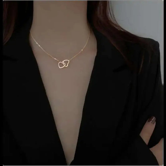 Delikat Halsband Hjärtan i Guld med Hänge - Titan / 20 gr - mutual