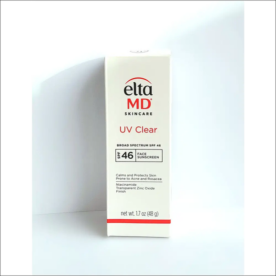 EltaMD UV Clear Broad Spectrum SPF 46 sunscreen product packaging for sensitive skin.