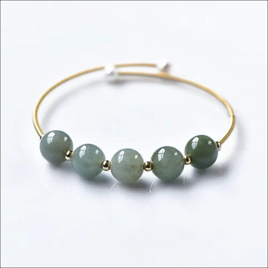 Jadearmband med Pärlor och Guldtoner