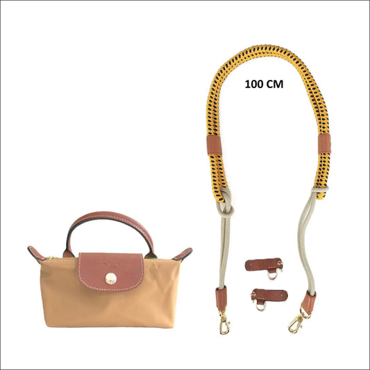 Dubbel Flätad Crossbody Rem till Longchamp Mini Bag med konverteringskit, idealisk accessoar för små väskor.