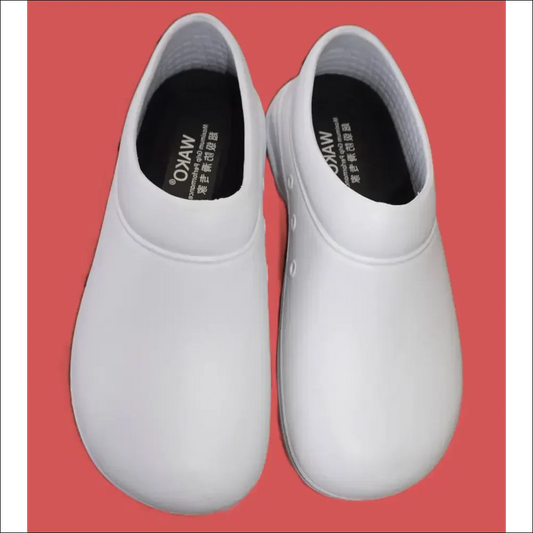 Kockskor - Halkfria Proffsskor Slip-On med Ortopedisk Sula i vit EVA-material.