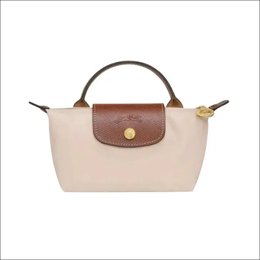 Longchamp Le Pliage Pochette Paper White med handtag - Mini single pack - Design handväska