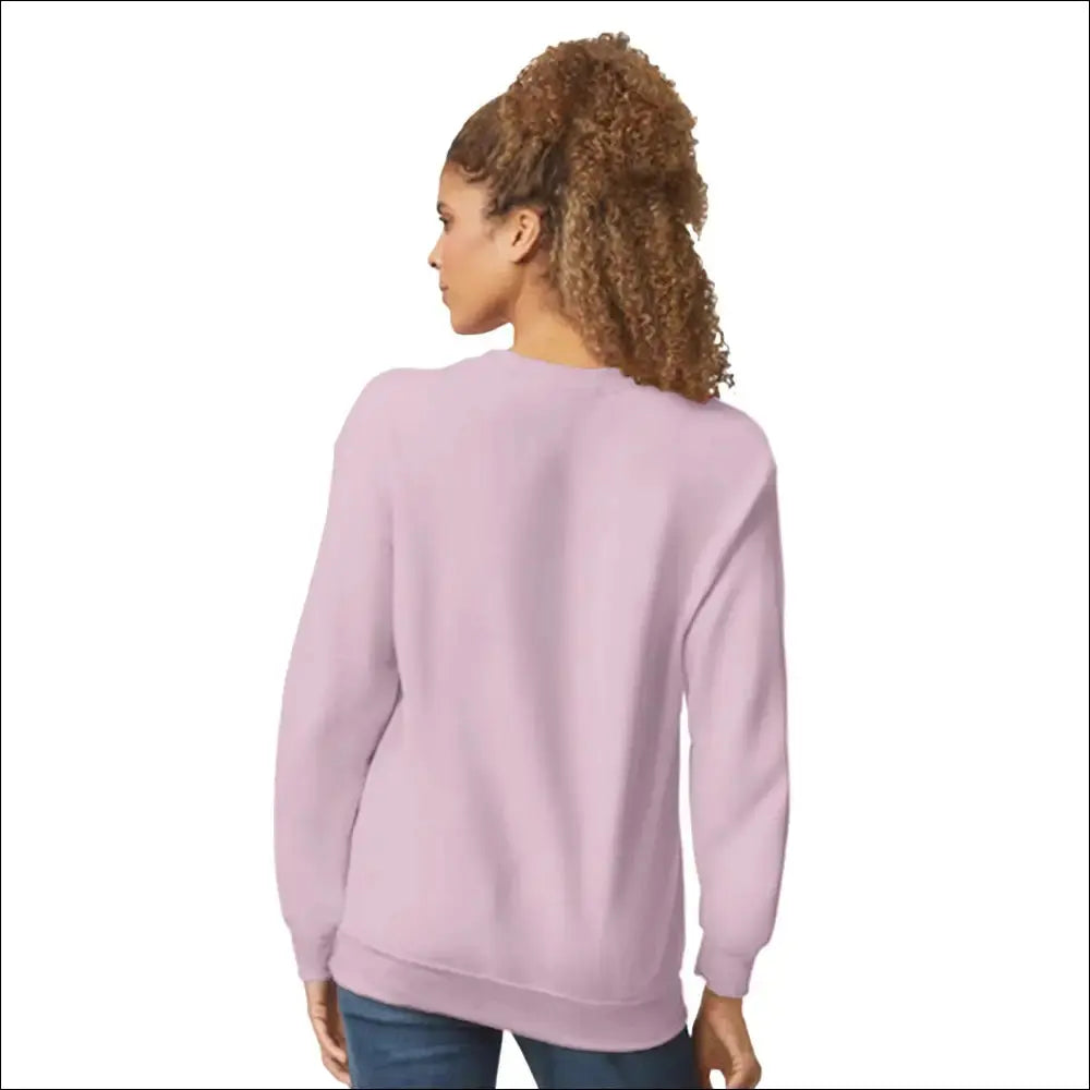 Rosa sweatshirt med text och abstrakt stil design - Print Material