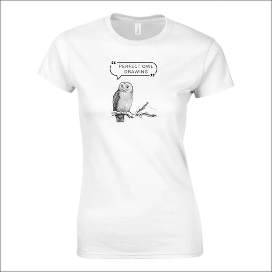 T-shirt illustration med handtecknad uggla