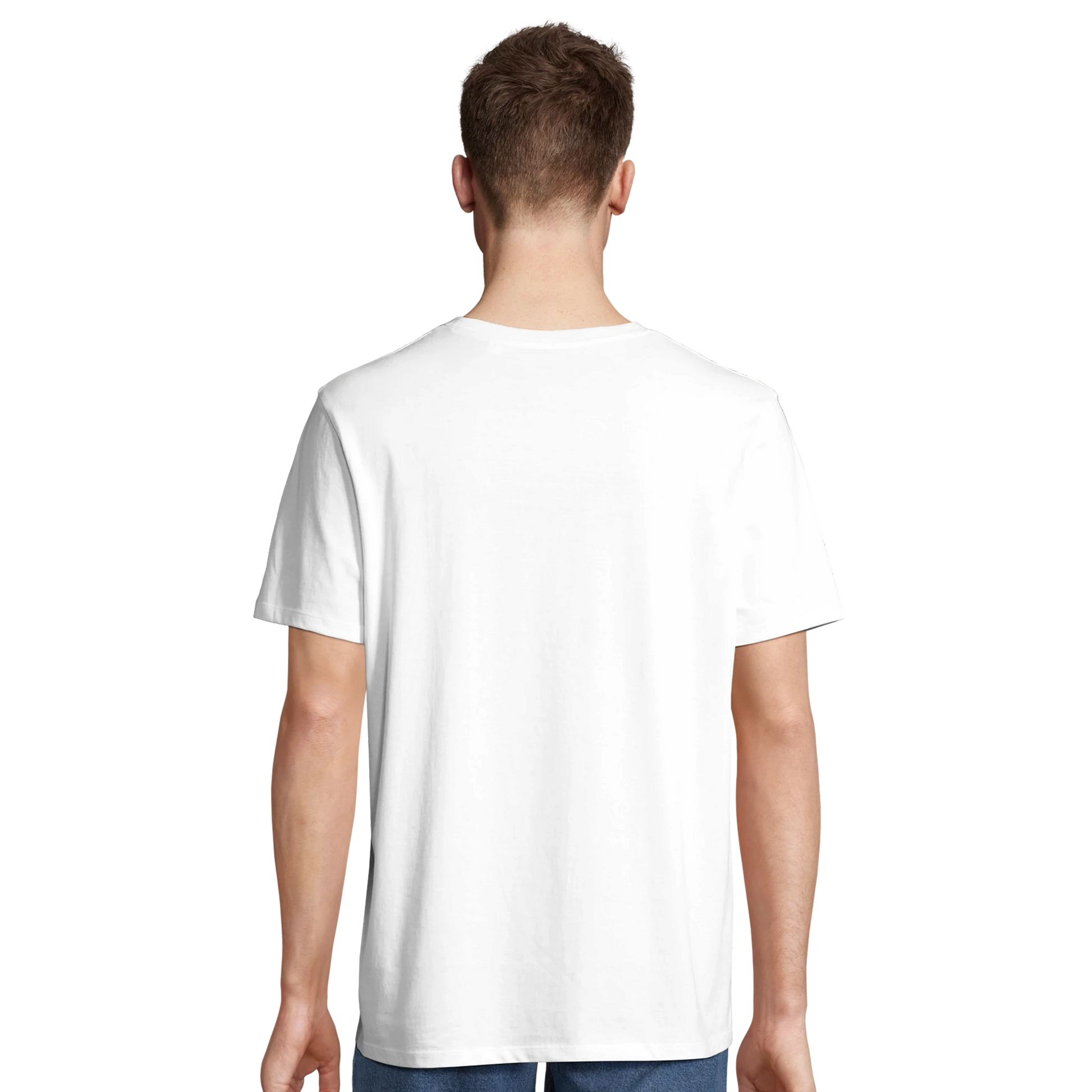 Bakvy av Vintage Paris Floral Sigil organisk t‑shirt i vitt, unisex design.