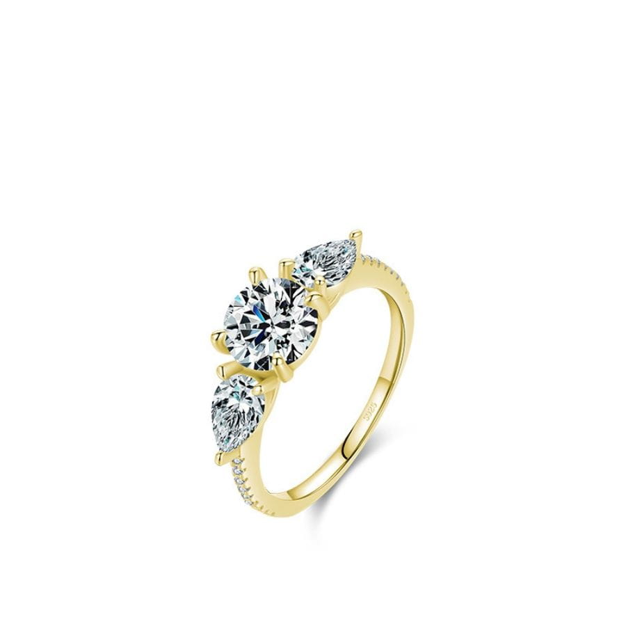 Silverring med ädelsten och diamantdesign