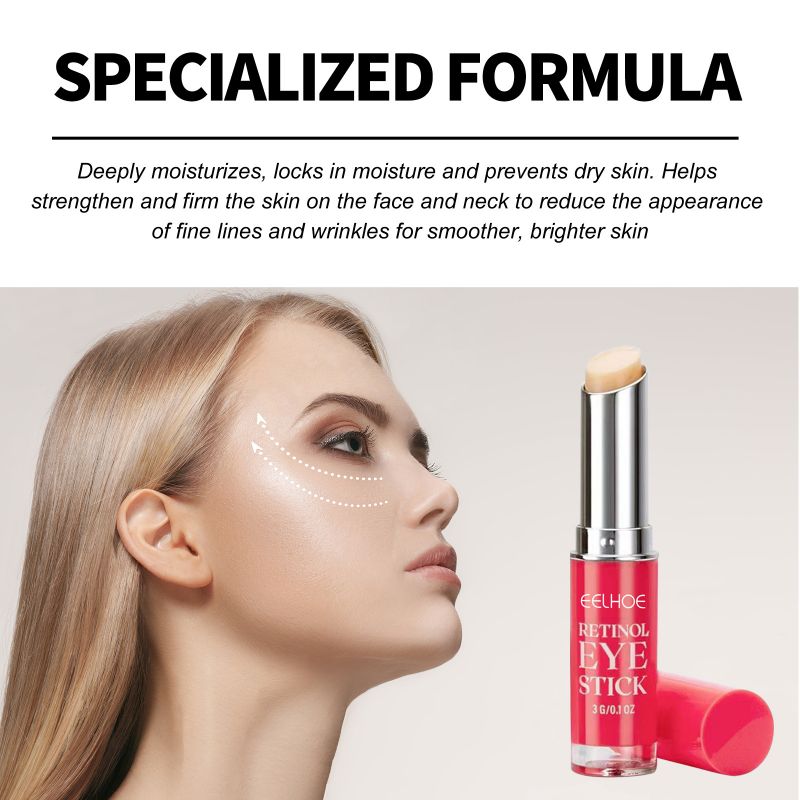 EELHOE ögonkräm i stickform, effektiv mot fina linjer och svullnad under ögonen, med retinol och hyaluronsyra.