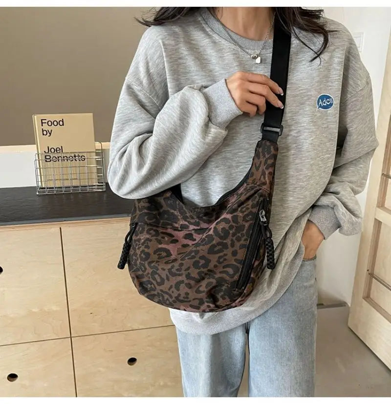 Leopardenmuster Canvas Handtasche