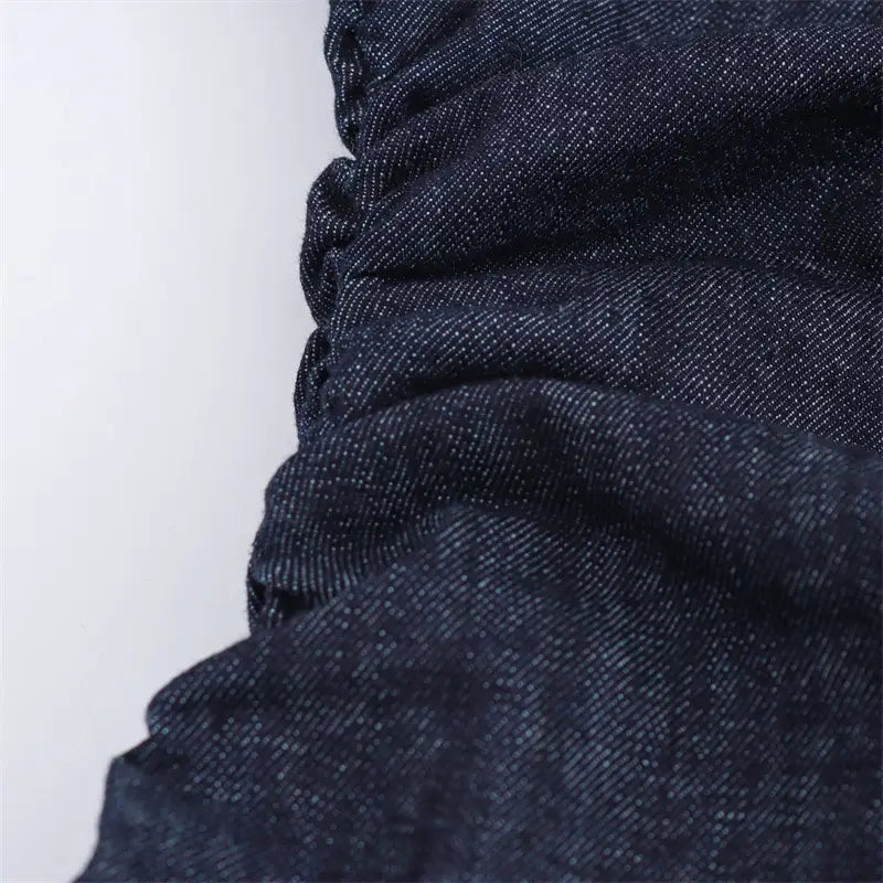 Elegant Midi Skjortklänning i Denim