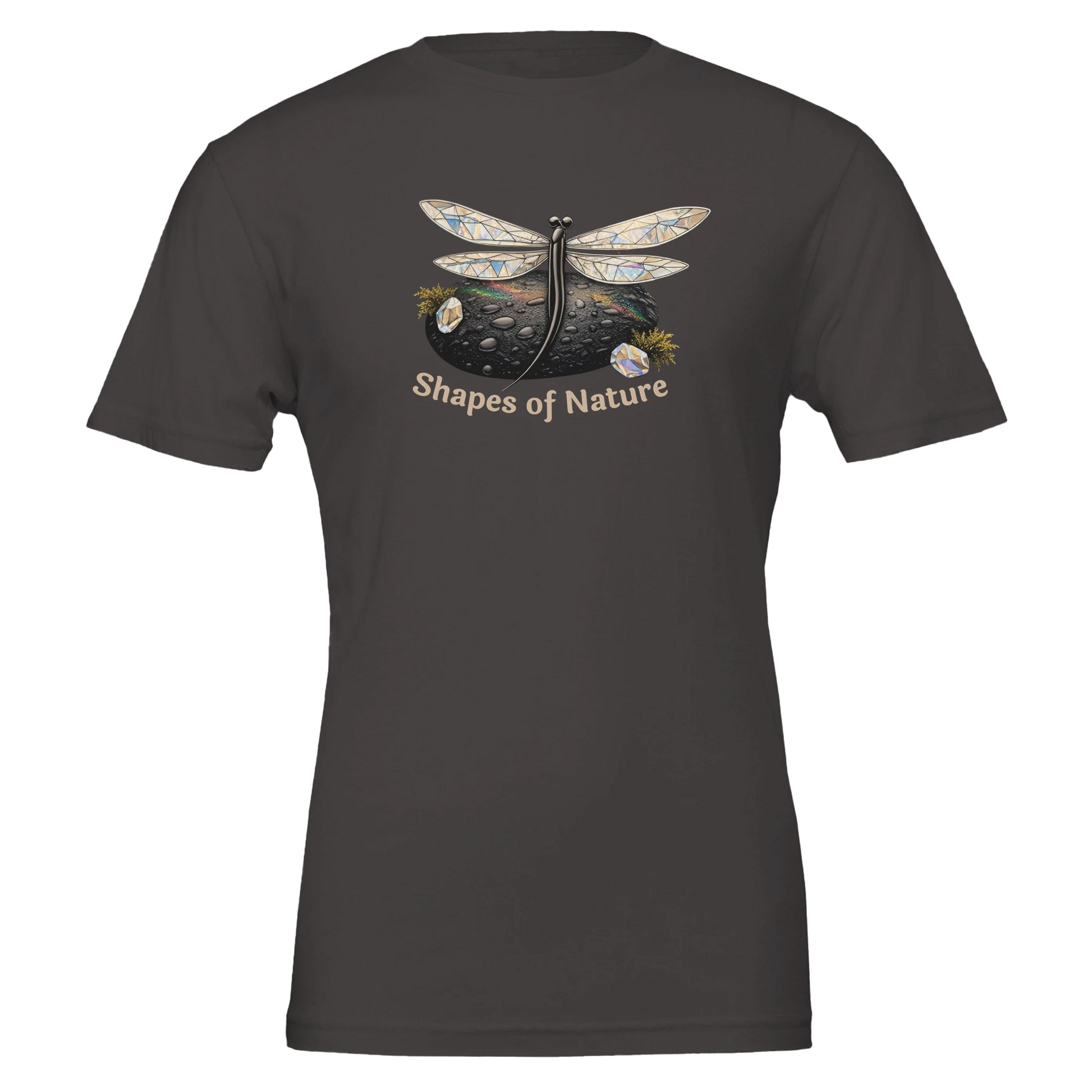 Shapes of Nature – Mindful Soul Trollslända Premium T-shirt med elegant trollsländemotiv i högkvalitativt material.