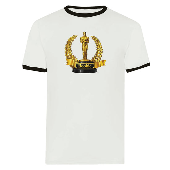 Unisex Gyllen Rookie Tee med gyllene trofé, framsida