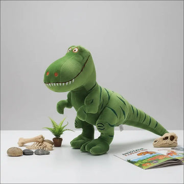 40 cm T-Rex plyschfigur i grön färg, perfekt som inredning i barnrummet eller som present.