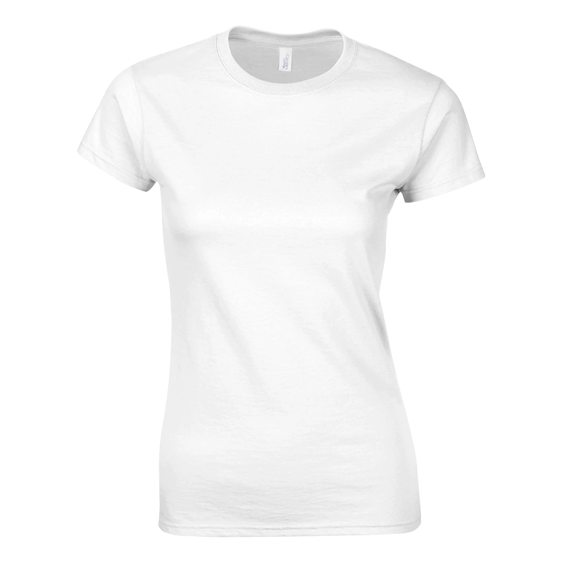 Fitness Tee i vitt, en damt-shirt som symboliserar glädje och styrka för aktiva kvinnor.