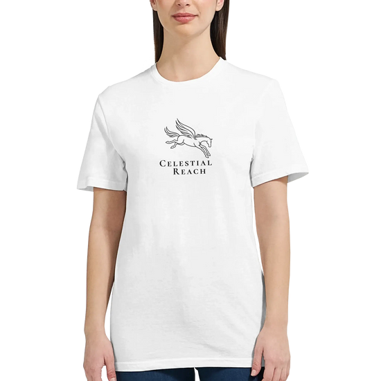 Mythology Pegasus Horse Line Art T-shirt featuring the Celestial Reach design.