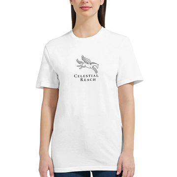 Mythology Pegasus Horse Line Art T-shirt featuring the Celestial Reach design.