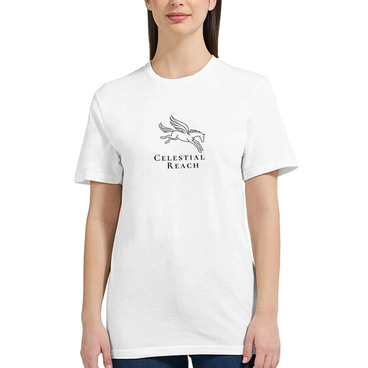 Mythology Pegasus Horse Line Art T-shirt featuring the Celestial Reach design.