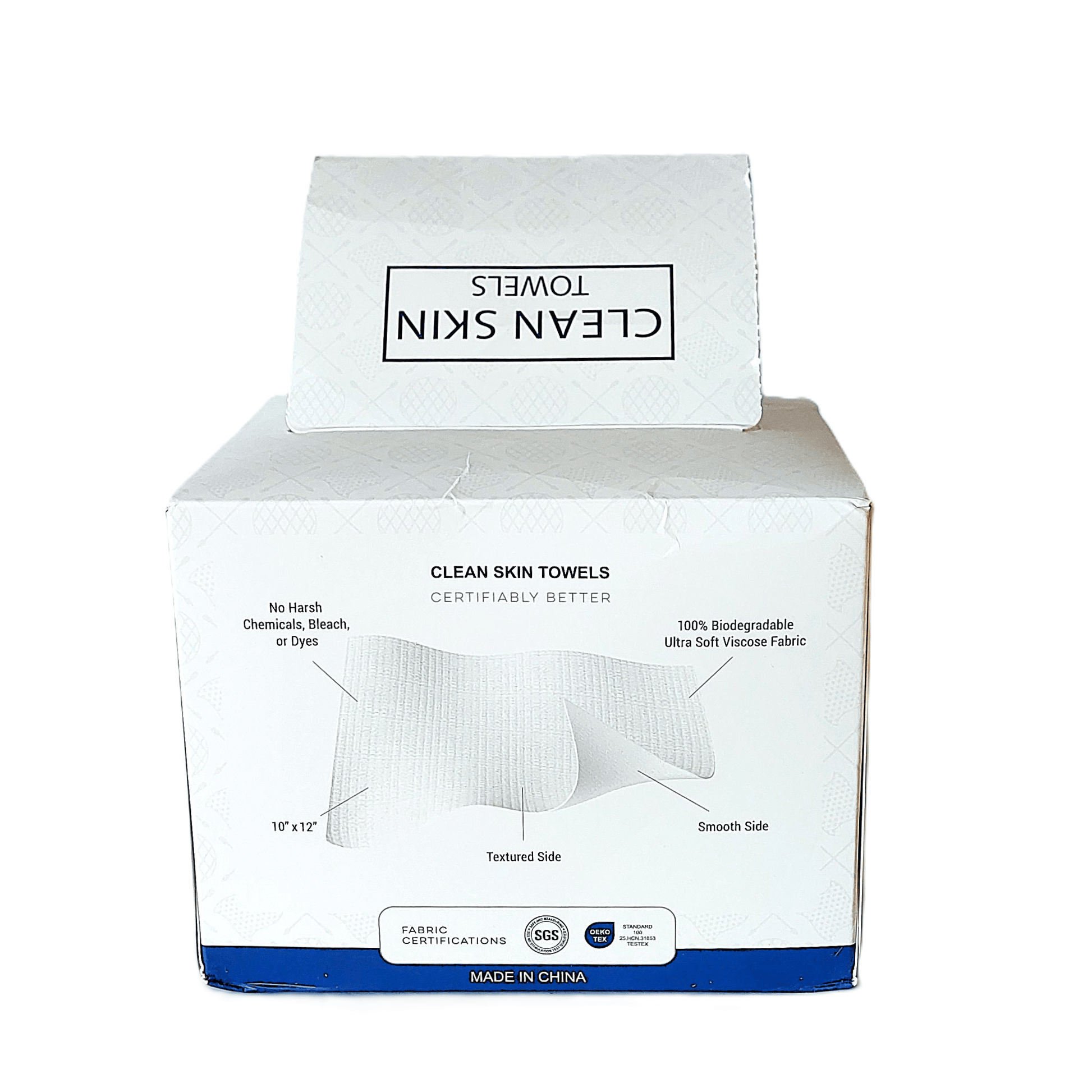 Facial Towels for Makeup Removal – Extra Soft Disposable Cotton Towels packaging, clean skin towels box.