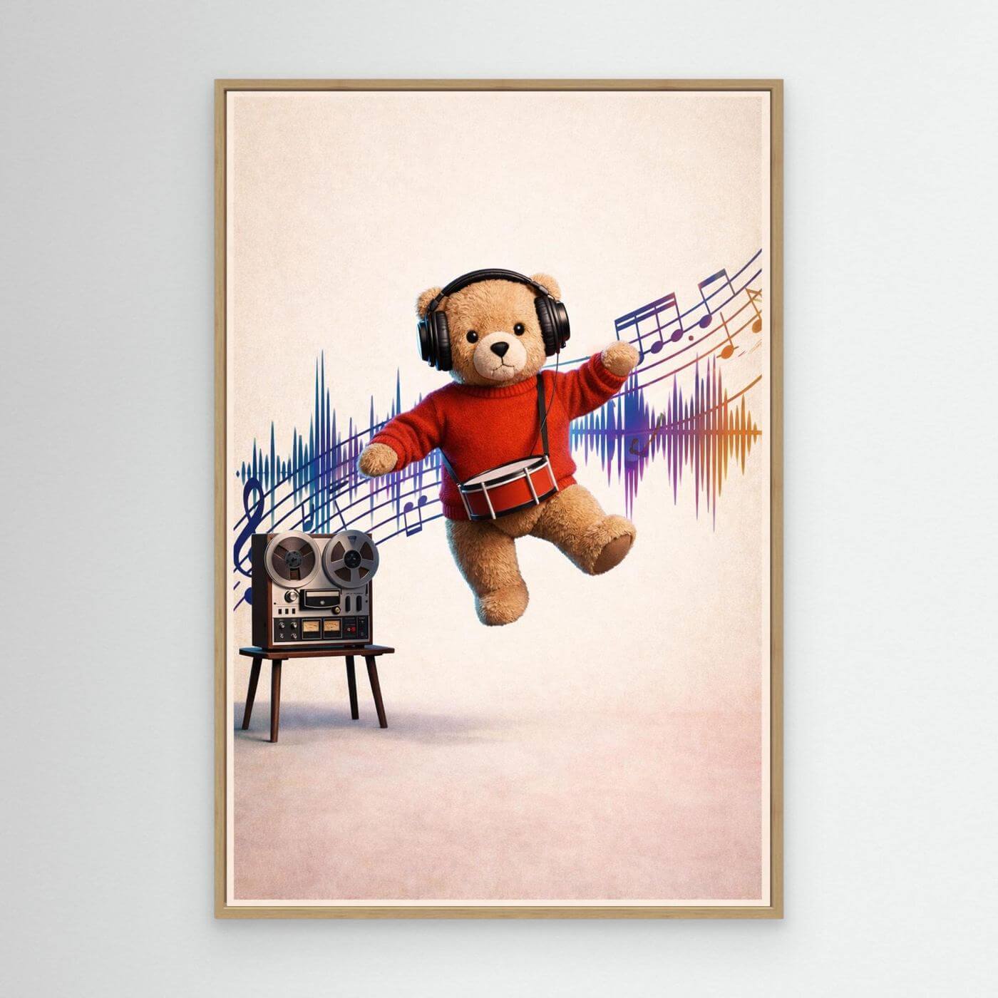 Dancing Teddy Music Print playroom art