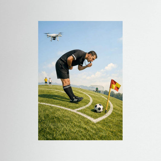Football Referee Poster Gravity at the Corner -  Picatshirt