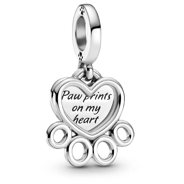 Hearts and Paw Print Charm – Pandora S925 ALE | Berlock