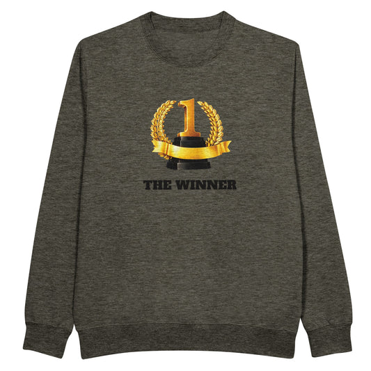 Snygg Sweatshirt med guld medalj och texten THE WINNER för att fira segern och motivera