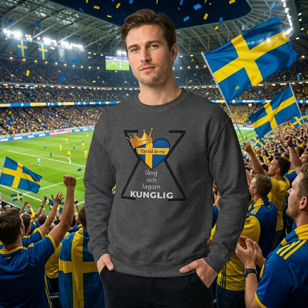  Sverigetröja med svensk flaggdesign och krona - supporter.