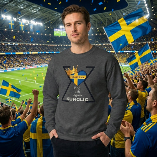  Sverigetröja med svensk flaggdesign och krona - supporter.
