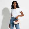 Longchamp Le Pliage Pochette Paper White med handtag