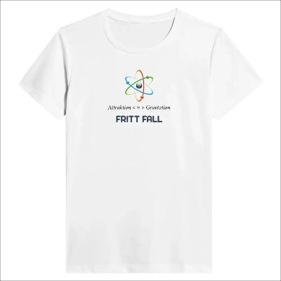 Aktivitets T-shirt Fritt Fall med Atomsymbol - S / Vitt - Print Material