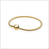 Armband med Snake Bone-Länk och Rund Lås - Pandora Style - Guld / 17cm