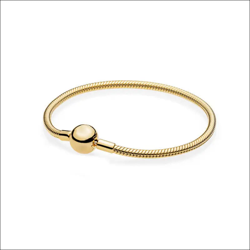 Armband med Snake Bone-Länk och Rund Lås - Pandora Style