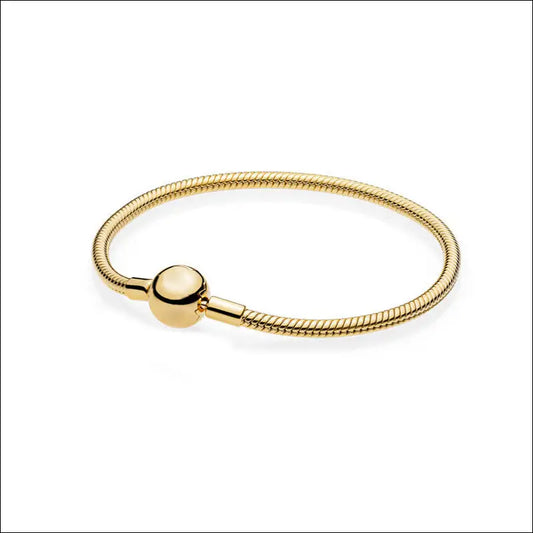 Armband med Snake Bone-Länk och Rund Lås - Pandora Style