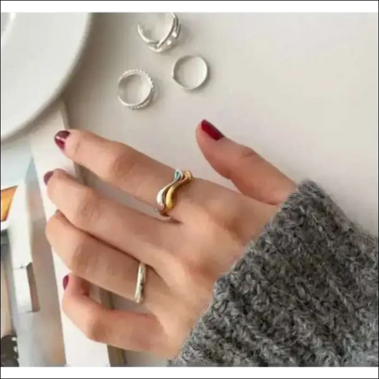 Asymmetrisk Silverring i Silver – Modern Design - Silverringar