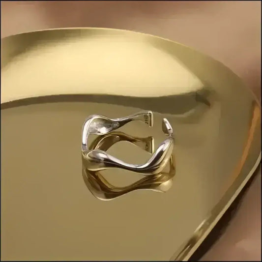 Asymmetrisk Silverring i Silver – Modern Design - Silverringar