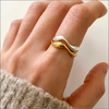 Asymmetrisk Silverring i Silver – Modern Design - Silverringar