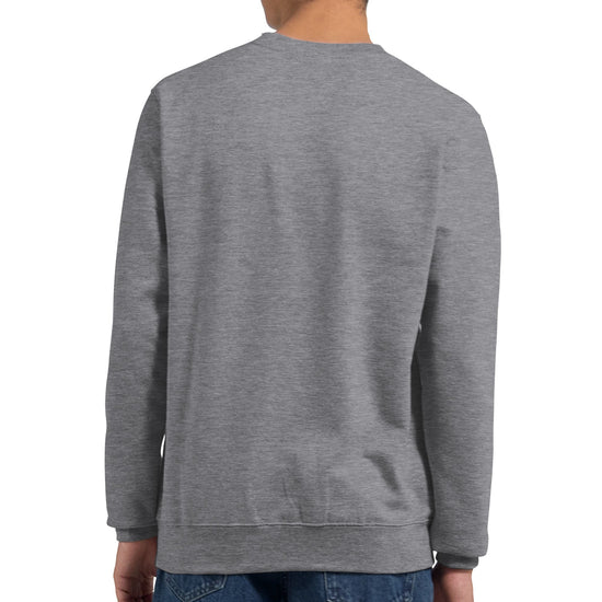 Snygg Sweatshirt för vinnaren, sett bakifrån med grå design och avslappnad stil.