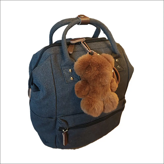 Bag Charm – Mjuk Teddy Nyckelring 18 cm för Din Väska - Accessoar