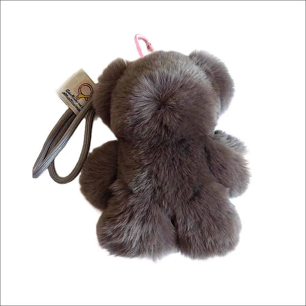 Bag Charm – Mjuk Teddy Nyckelring 18 cm för Din Väska - Grå - Accessoar
