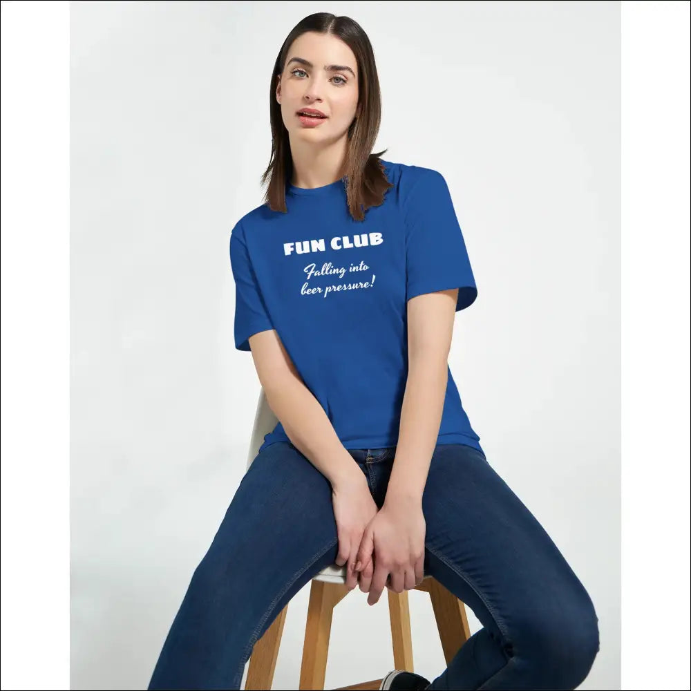 Fun Club Beer T-shirt för kvinnor i kungsblått - Print Material