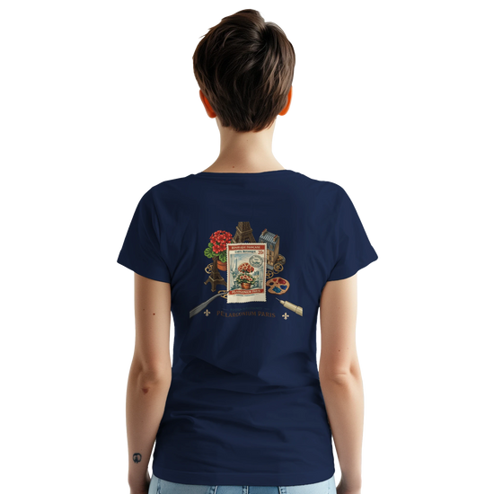 Paris 50s T-Shirt med vintage floral illustration och botanikdesign i klassisk stil.