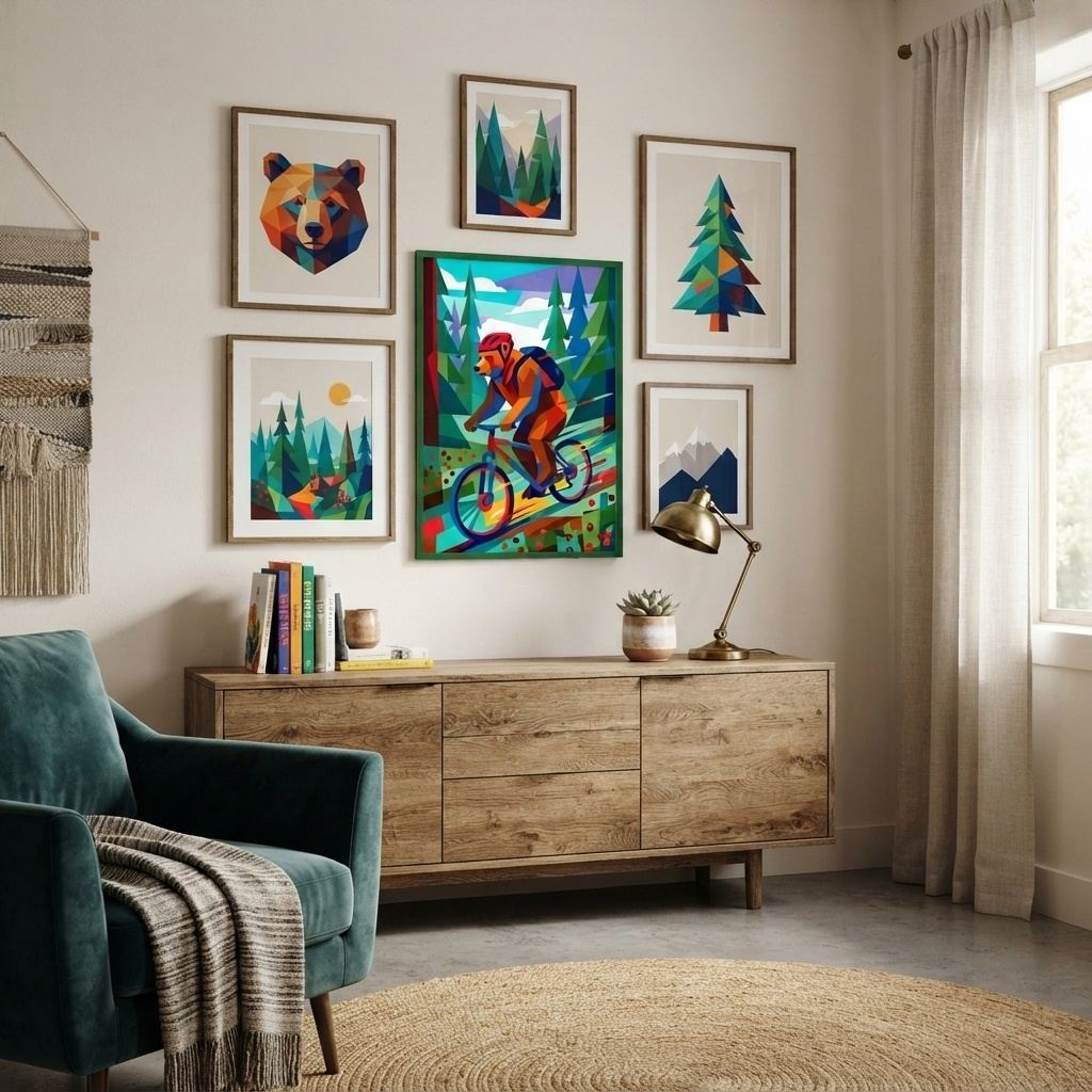 Trail Bear Bearly on Time Konstposter