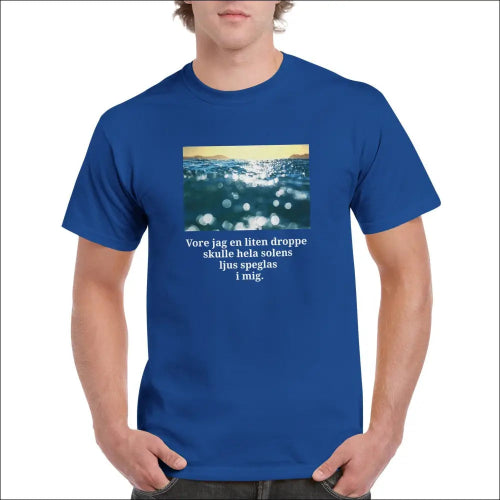 Blå och Gul T-shirt för Segling med Vattenmotiv - Marin / S - Print Material