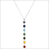 Chakra halsband med natursten och balanserande hänge - Sju färger - Kedjehalsband