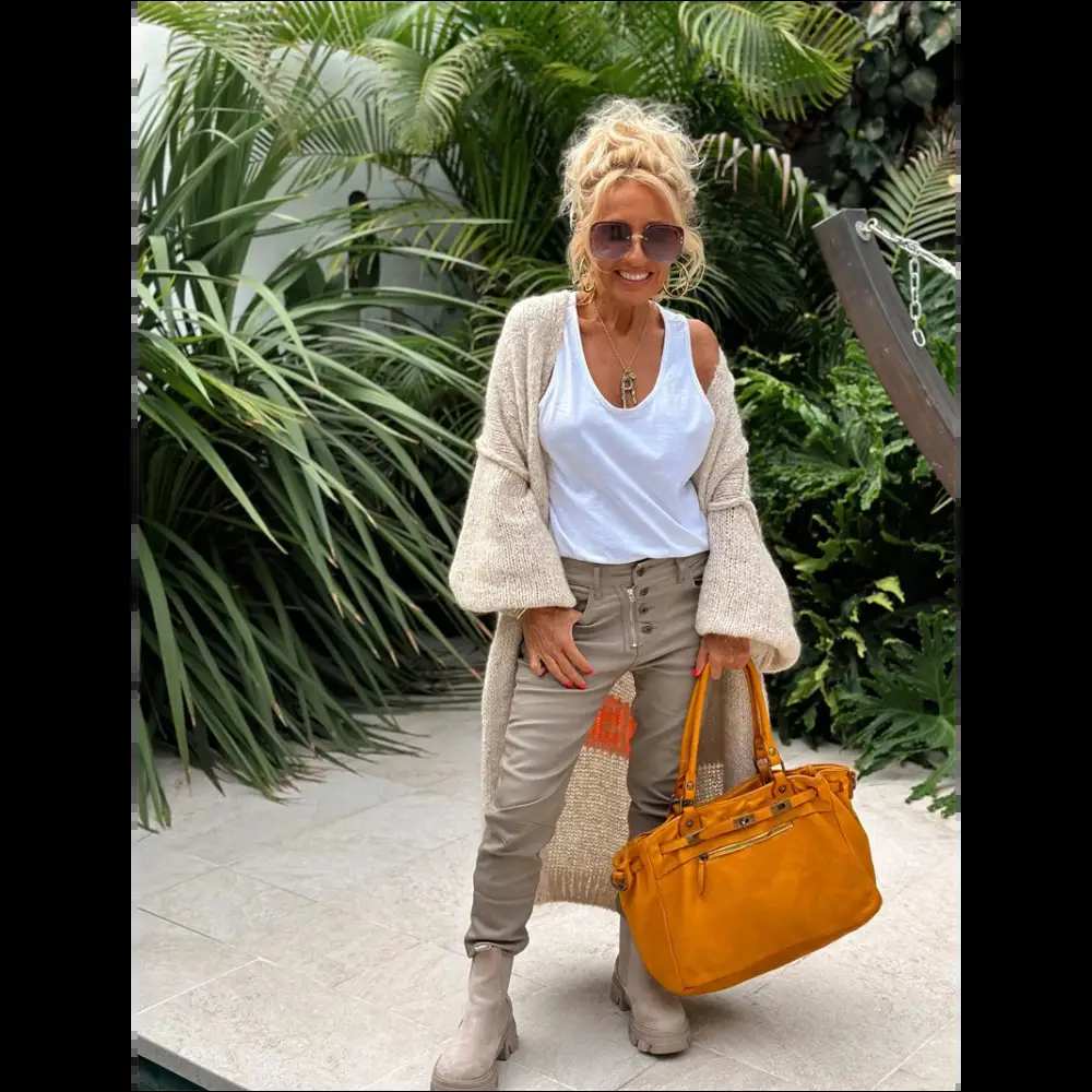 Boho kofta med Love Peace och Flower Power stil - Lång