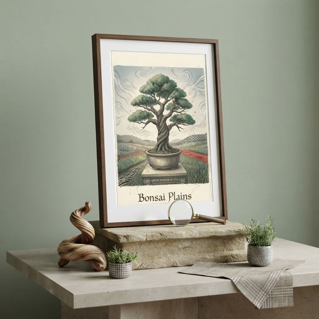 Bonsai Plains – Stylized Botanical Illustration