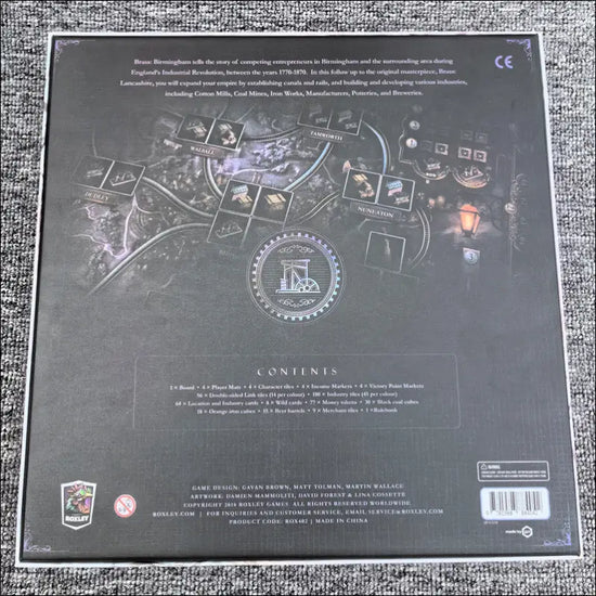 Brass Birmingham - Upptäck Topp 1 Strategiskt Brädspel - Grå Svart / 1800 gr - Strategispel