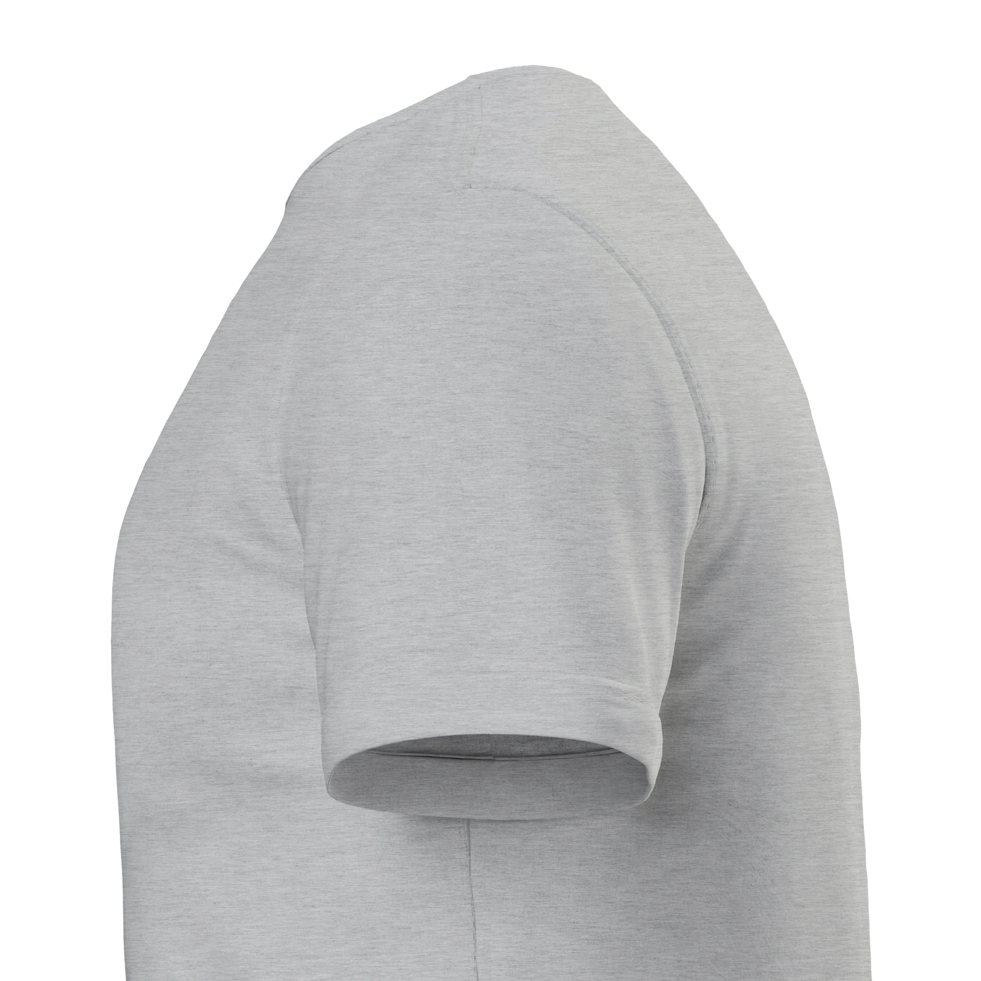Energi Nivå Tee med grå färg, som visar sidevy av t-shirten med kort ärm.