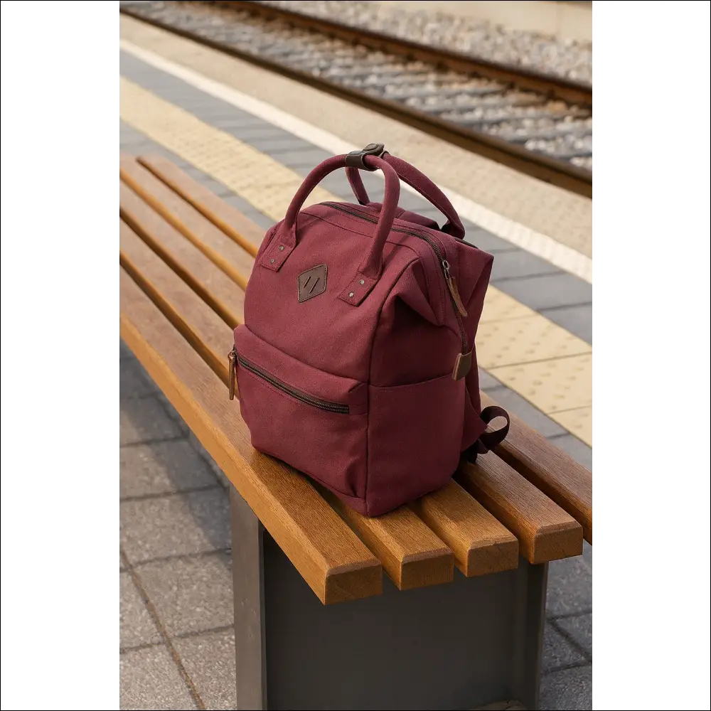 Canvas Backpack – Jujube Red | Everyday Travel Bag - Large - Ryggsäckar