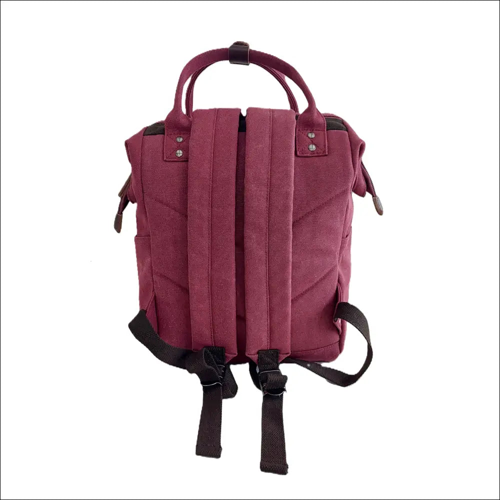 Canvas Backpack – Jujube Red | Everyday Travel Bag - Large - Ryggsäckar