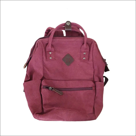 Canvas Backpack – Jujube Red | Everyday Travel Bag - Large - Ryggsäckar